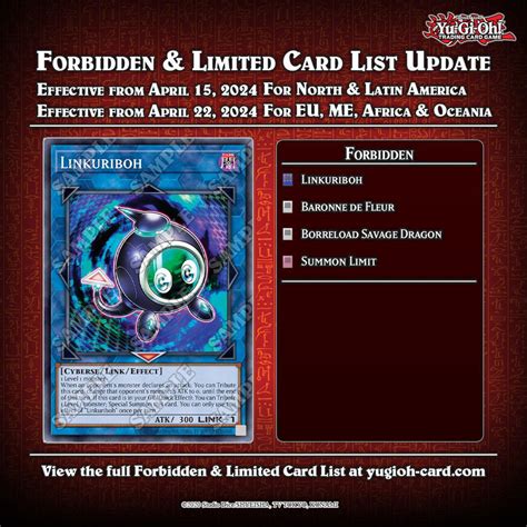 yugioh ban list|Forbidden & Limited Lists April 15, 2024 .